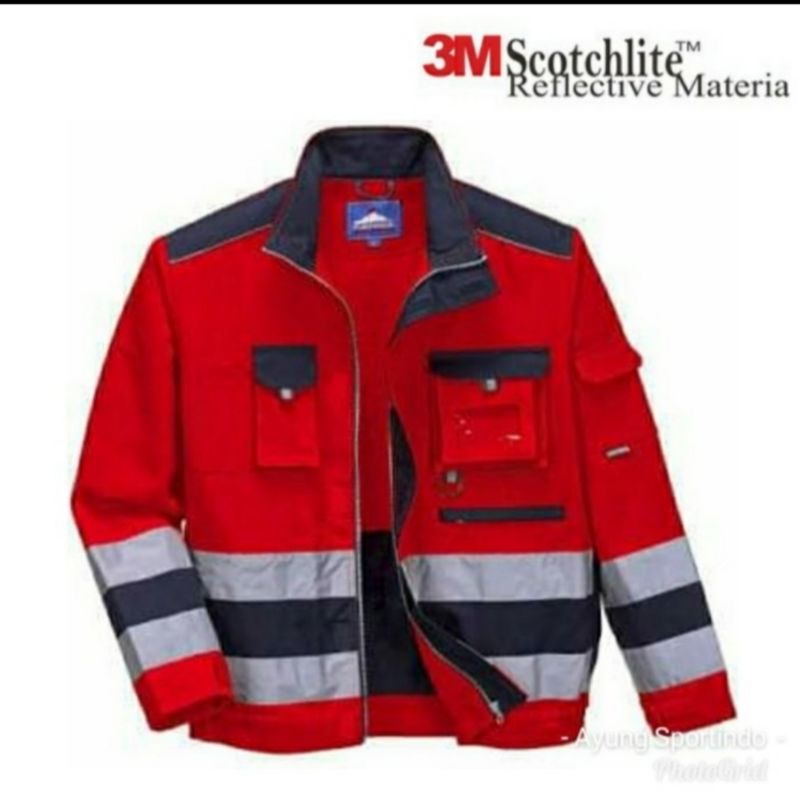Otrahum Safety Work Wearpack Uniform Semi Zipper Jacket YKK พร้อมสะท้อน ...
