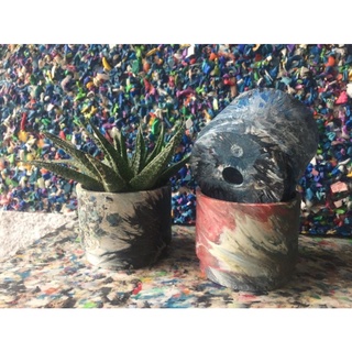กระถางต้นไม้​ (มีรูก้นกระถาง) -​ Recycled​ Plastic​ Flower​ Pot