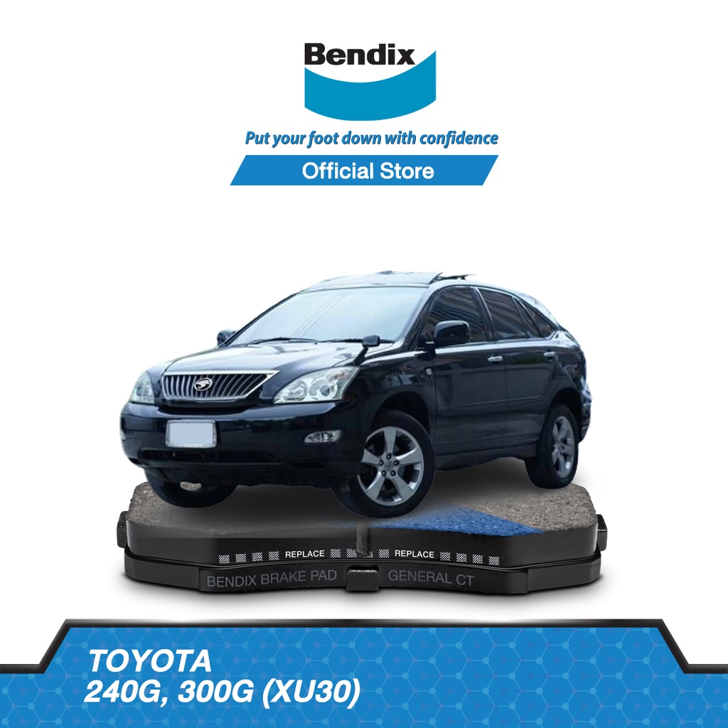 bendix-ผ้าเบรค-toyota-harrier-240g-300g-xu30-ปี-2002-05-รหัสผ้าเบรค-db1494-db1383