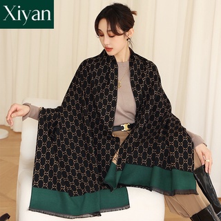 สินค้า [Xiyan Beauty] ผ้าพันคอ ผ้าแคชเมียร์เทียม สองด้าน ให้ความอบอุ่น สไตล์เกาหลี สําหรับผู้หญิง