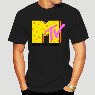 เสื้อยืดผ้าฝ้ายพิมพ์ลายขายดี เสื้อยืดแขนสั้นลําลอง พิมพ์ลายโลโก้ Mtv สีขาว สีดํา สําหรับผู้ชาย (1) 2546X