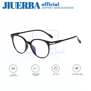 (JIUERBA) COD แว่นตาป้องกันแสงสีฟ้า สไตล์เกาหลี แฟชั่นสําหรับผู้ชาย และผู้หญิง