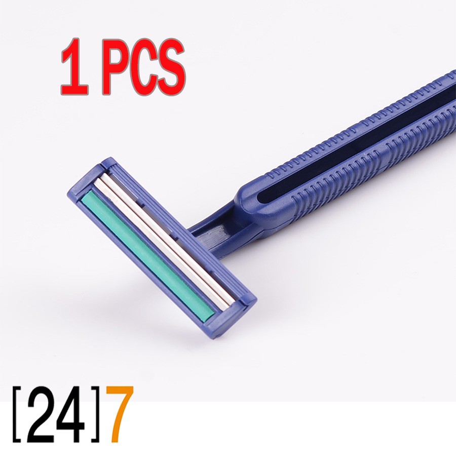 (24)7 มีดโกน มีดโกนหนวด ใช้แล้วทิ้ง 2 ใบมีด (คละสี) disposal razor ...