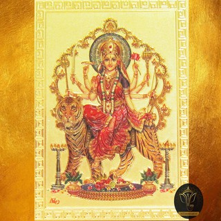 Ananta Ganesh ® รูปพระแม่อุมาทุรคา สีทองคำ (เน้นเสริมอำนาจ บารมี ชัยชนะ) ลิขสิทธิ์แท้ ผ่านพิธีสวดอินเดียโบราณ A044 AG