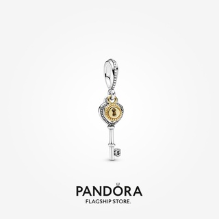 Pandora จี้กุญแจ รูปหัวใจ สีทอง 14k DIY สําหรับของขวัญวันเกิดผู้หญิง p825