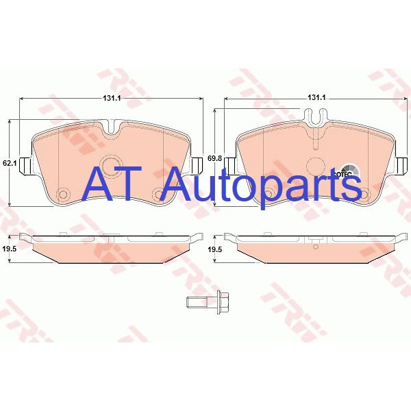 ผ้าเบรคหน้า-benz-c-class-w203-c180-1-8l-gdb1413-ราคาขายต่อชุด