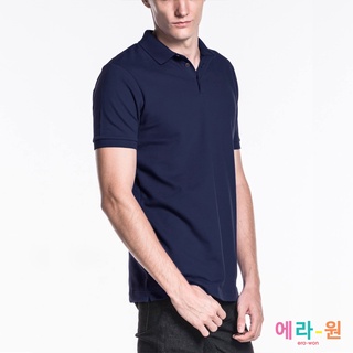 ✓㍿era-won เสื้อโปโล แขนสั้น ทรงสลิม Polo Shirt สี Navy