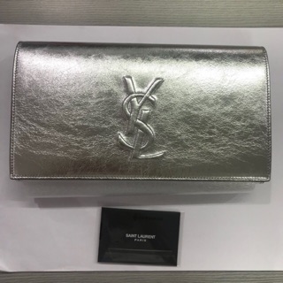 NEW YSL Clutch in Silver