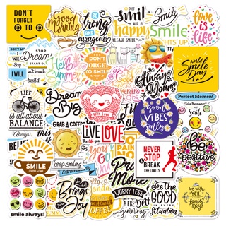 100 pcs Inspirational And Funny English Sentences, Phrases Grafitti Waterproof Stickers
