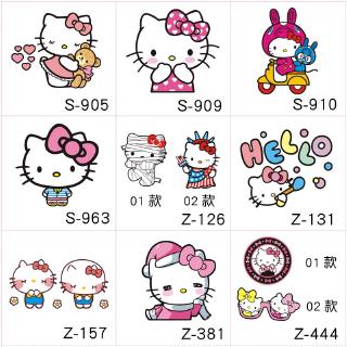 สติกเกอร์ ลาย Hello Kitty กันน้ํา สําหรับติดตกแต่งประตู หน้าต่างรถยนต์