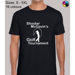 เสื้อยืดผ้าฝ้ายพิมพ์ลายคลาสสิก เสื้อยืด พิมพ์ลายภาพยนตร์ Shooter Mc Gavins Golf Comedy สําหรับผู้ชาย