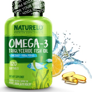 💥pre order💥🇺🇸 NATURELO, Omega-3 Triglyceride Fish Oil, 1,100 mg, 120 Softgels