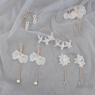 [Adkin] ต่างหูรูปกลีบดอกไม้เรียบง่ายสไตล์เกาหลีสำหรับผู้หญิง 331