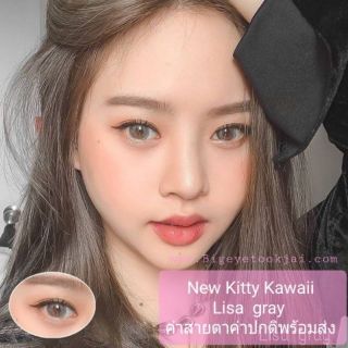 💖 Kitty Kawaii Lisa brown gray blue violet green สายตา -00 ถึง -1000   Contactlens  บิ๊กอาย คอนแทคเลนส์ แถมตลับฟรี