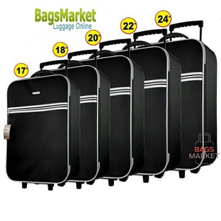 Bagsmarket_luggage กระเป๋าเดินทางล้อลาก Cando น้ำหนักเบา จุเยอะ แบบหน้าเรียบ 2 ล้อ รุ่น F1177 (17-24 นิ้ว) Black