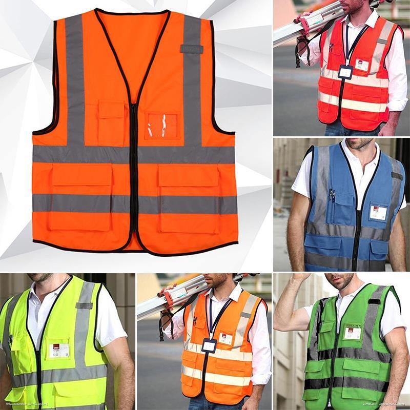 เสื้อกั๊กสะท้อนแสง-เสื้อแจ็คเก็ตเพื่อความปลอดภัย-สำหรับทำงาน-unisex