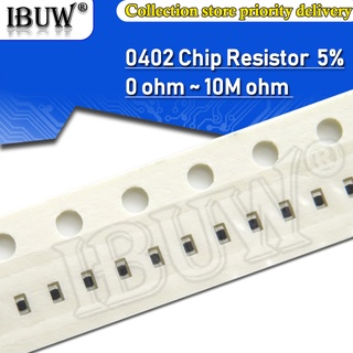 ชิปต้านทาน SMD 0402 5% 1/16W 11K-4.7M 11K 20K 22K 33K 91K 100K 200K 220K 330K 910K 1M 4.7M 100 ชิ้น