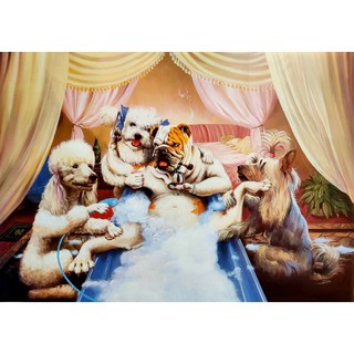 โปสเตอร์ รูปวาด หมา ล้อเลียน Dogs Playing POSTER 20”x30” Inch Classic Vintage DOG Painting v21