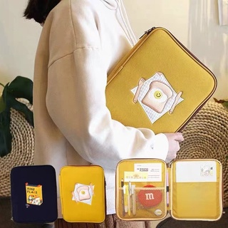 สินค้า กระเป๋าใส่แล็ปท็อป แท็บเล็ต ดิจิทัล แบบมือถือ ปักลายขนมปังปิ้ง สไตล์เกาหลี ขนาด 11 นิ้ว 13 นิ้ว