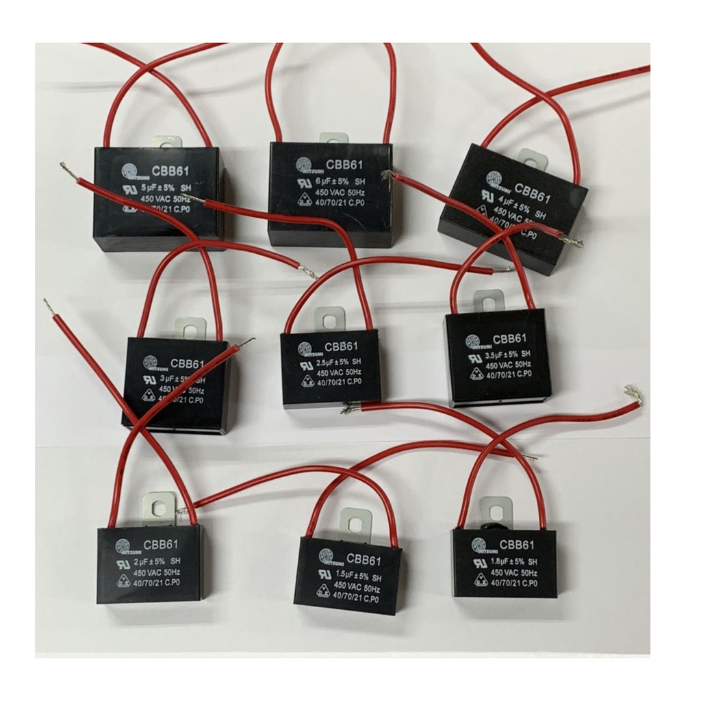 ภาพหน้าปกสินค้าคาปาซิเตอร์ พัดลม C พัดลม แค๊ปพัดลมCBB61 Capacitor 1.5uF - 8.0uF / 450VAC แบบสาย จากร้าน oattyy บน Shopee