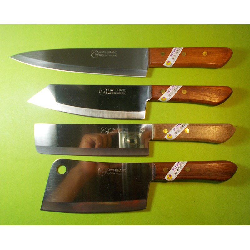 ภาพสินค้ามีดทำครัวกีวี Kiwi ชุด 4 อัน เบอร์ 172 173 830 288 ใบมีดสแตนเลสไม่เป็นสนิมด้ามไม้ Chef's Knives Cooking Knive Kiwi Set 4 จากร้าน poomphat บน Shopee ภาพที่ 2
