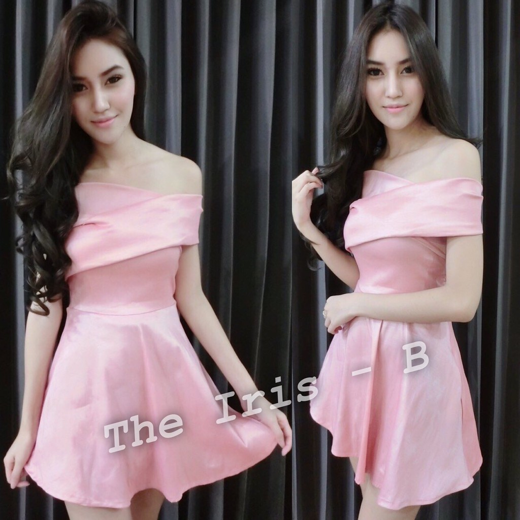 มาแล้วจ้า-mini-dress-ธีมชมพู-ส่งฟรีจร้า