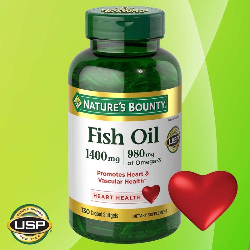 ภาพหน้าปกสินค้าNatures Bounty Fish Oil - 1400 mg - 130 Coated Softgels