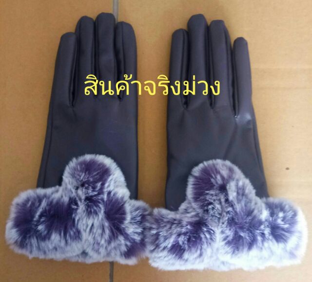 ภาพสินค้าถุงมือกันหนาวหญิงหนัง PU  ส่งจากไทย จากร้าน rennynite บน Shopee ภาพที่ 4