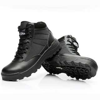 สินค้า SWAT Tactical Boots รองเท้าจู่โจมทะเลทรายกลางแจ้งรองเท้าบู๊ตกันลื่นทหารตำรวจ