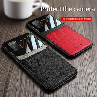 เคส Samsung Galaxy A02s พลาสติกแบบแข็ง Armor PU Leather Shockproof Phone Case Back Cover Samsung Galaxy A02s A 02s GalaxyA02s กรณี ฝาครอบ
