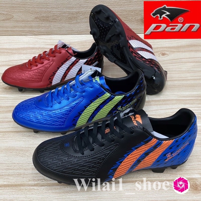 ภาพหน้าปกสินค้าPan PF 1571/ 1572 รองเท้าฟุตบอล 33-45 สีดำ/น้ำเงิน/แดง