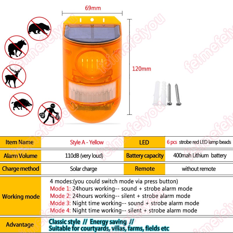 ระบบเตือนภัยไซเรน พลังงานแสงอาทิตย์ 129 dB พร้อมไฟแจ้งเตือน | Shopee ...