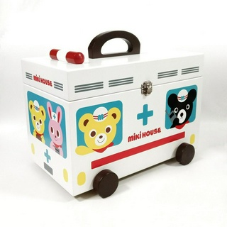 🇯🇵 MIKI HOUSE  First-Aid Wood Car กล่องไม้เก็บของรถปฐมพยาบาล มิกิเฮ้าส์ ของแท้ญี่ปุ่น