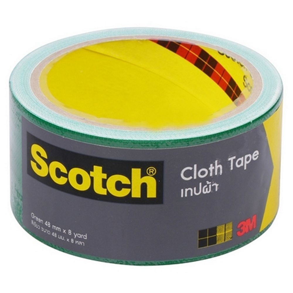 scotch-cloth-tapเทปผ้ามันเงา-3m-สีเขียว-เทปผ้ามันเงา-48mm-x-8-หลา