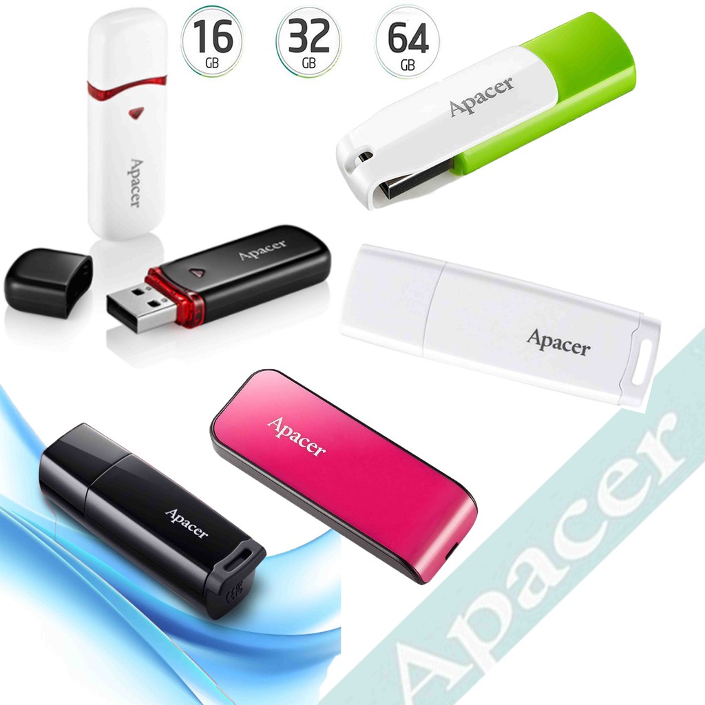 ภาพหน้าปกสินค้าแฟลชไดร์ฟ (Flash drive) ความจุ 16GB / 32GB /64GB ยี่ห้อ Apacer รุ่น AH333  AH336  AH322  AH335 มีประกัน 3 เดือน จากร้าน banthx544 บน Shopee