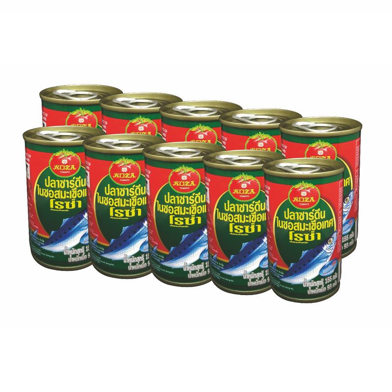 โรซ่า ปลาซาร์ดีนในซอสมะเขือเทศ 155 กรัม x 10 กระป๋อง Roza Sardine in