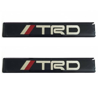 ราคาต่อ 2ชิ้น สติกเกอร์เรซิ่น สติกเกอร์ TRD 11 x 1.8 cm. หนา 1 มิล