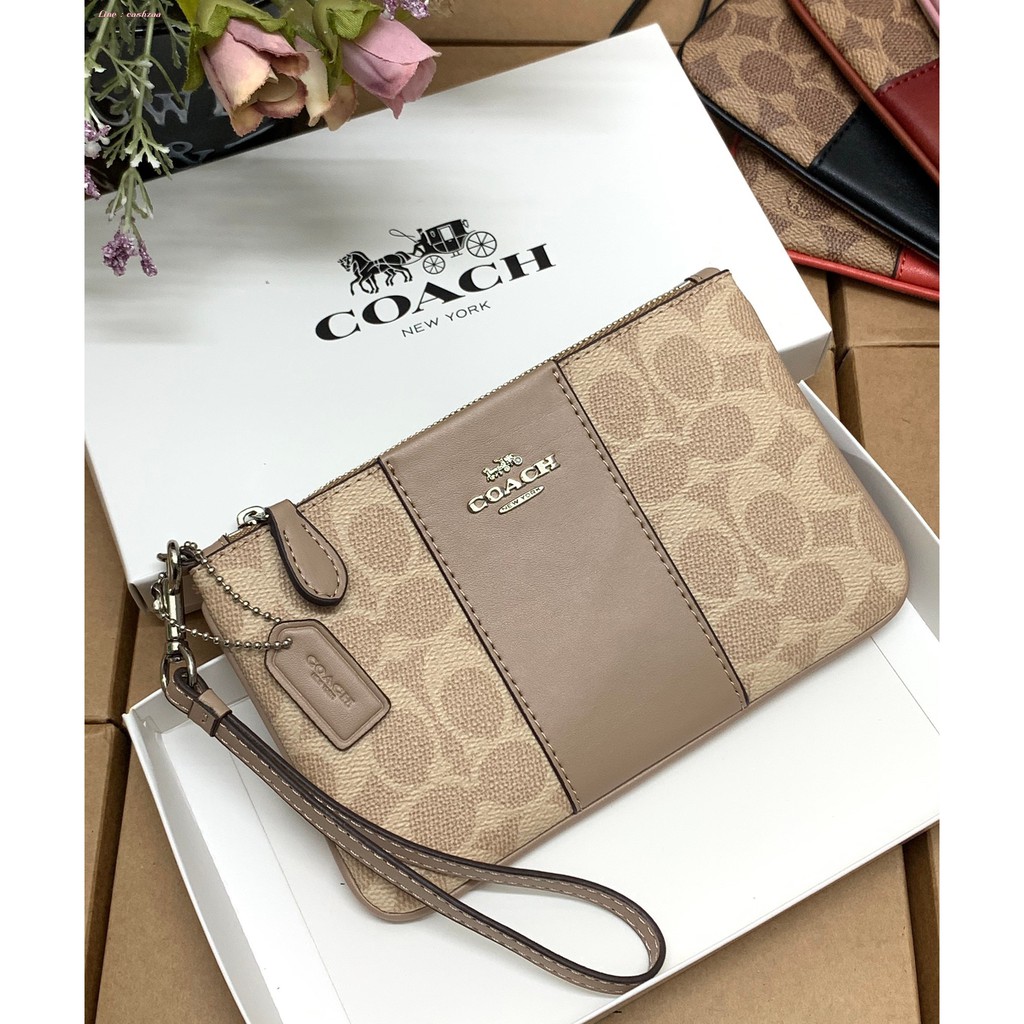 แท้-coach-small-wristlet-in-colorblock-signature