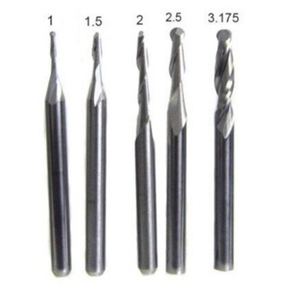 ดอกบอลโน็ต คาร์ไบด์ Endmill Ballnose Carbide ขนาด 1 / 1.5 / 2 / 2.5 / 3.175 mm.