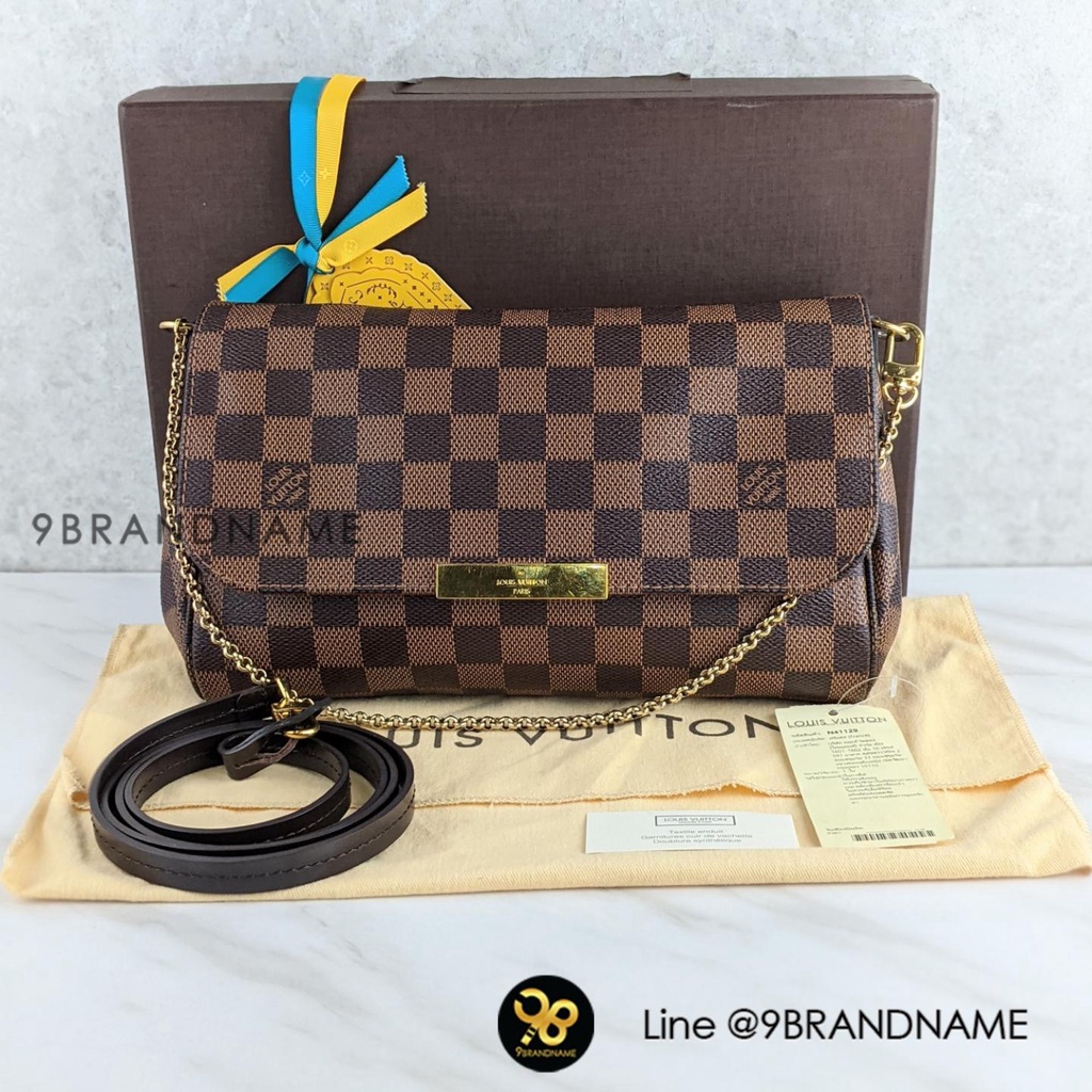 กระเป๋ามือ2ของแท้100-u-s-e-d-louis-vuitton-favorite-m40718-canvas-damier