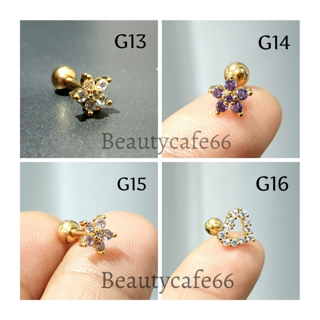 จิวปีกหู-จิวเพชร-ก้านทอง-minimal-earrings-g-g9-g16-จิวเกาหลี-1-ชิ้น-ต่างหูเพชร-จิวผึ้ง-ต่างหูเพชร-จิวดอกไม้-จิวดาว