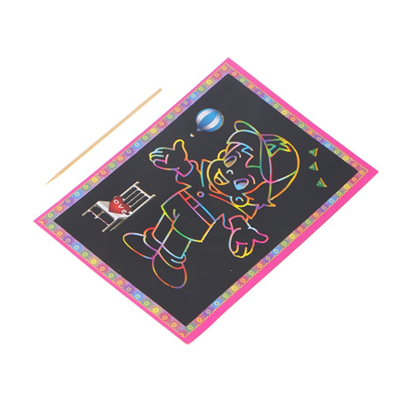 live-magicเด็กรอยขีดข่วนสีรุ้งหนังสือภาพวาดศิลปะรอยขีดข่วนกระดาษของเล่นเพื่อการศึกษา