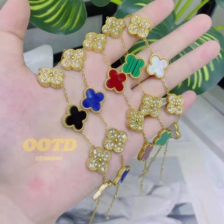 ใหม่ สร้อยข้อมือ สเตนเลส สี่แฉก ใบโคลเวอร์ กระโดดสี เครื่องประดับแฟชั่น ไม่จางหาย สําหรับผู้หญิง 2022