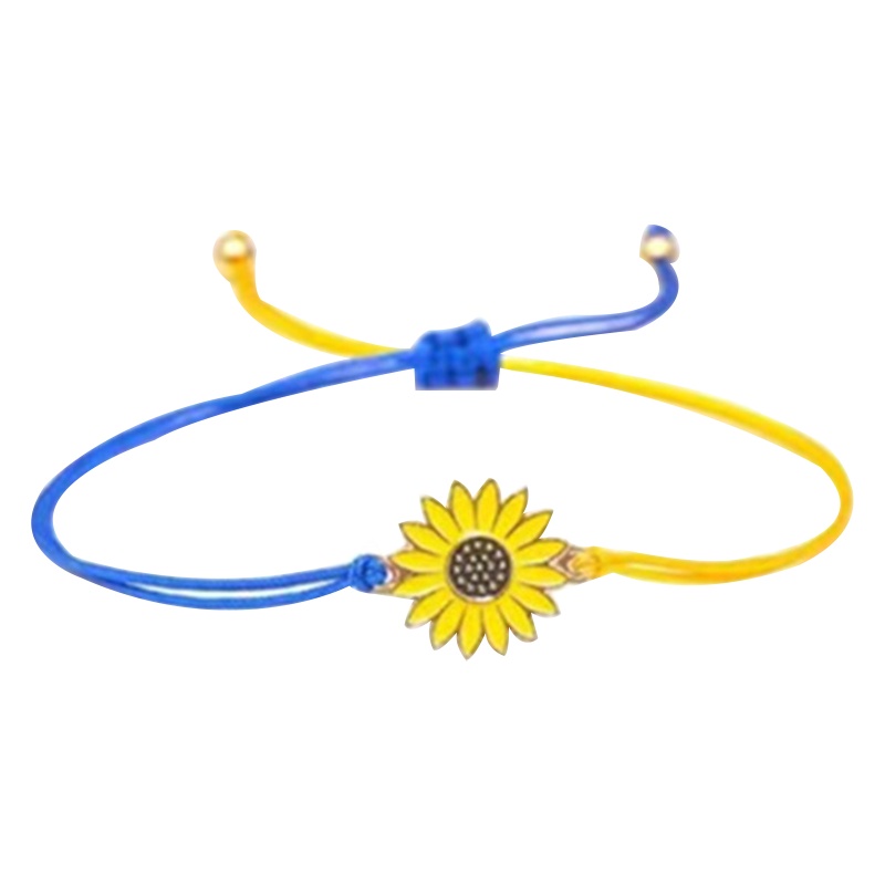 arin-สร้อยข้อมือเชือกถัก-แฮนด์เมด-ลายดอกทานตะวัน-ปรับได้-สีฟ้า-สีเหลือง-1-2-ชิ้น