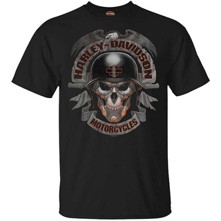 Harley-Davidson เสื้อยืดลำลอง Harley-Davidson Mens Ghoulish Skull Short Sleeve Crew-Neck T-Shirt - Black Harley-Davidso