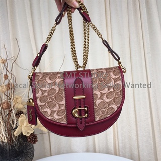 Coach Saddle 20 Signature Jacquard Women Beg กระเป๋าสะพายไหล่ 48204 47928