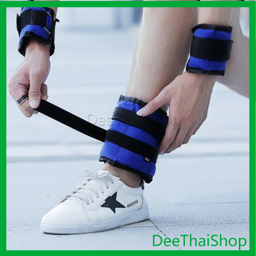 รูปภาพสินค้าแรกของDee Thai ถุงทรายถ่วงน้ำหนัก สำหรับข้อมือ ข้อเท้า 1 คู่ ถุงทรายถ่วงขา ถ่วงน้ำหนัก Ankle Weight Sandbag 1kg