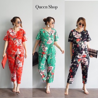 📌ทักก่อนสั่ง📌 ชุดเซทผ้าฝ้ายญี่ปุ่น เสื้อ+กางเกง อก42”  Queen