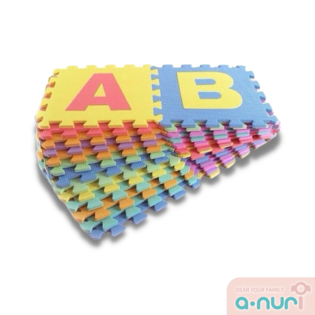 Anuri แผ่นรองคลาน แบบจิ๊กซอว์ ลาย ABC (1 set มี 26 แผ่น) EVA แผ่นรอง ...