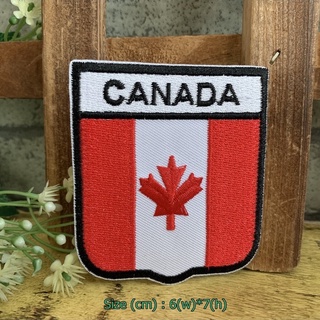 ธง Canada ตัวรีดติดเสื้อ อาร์มรีด อาร์มปัก ตกแต่งเสื้อผ้า หมวก กระเป๋า แจ๊คเก็ตยีนส์ Badge Embroidered Iron on Patch